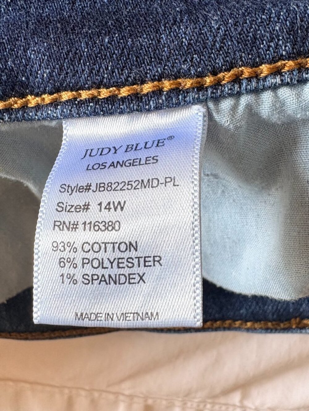 Judy Blue Mid Rise Classic Skinny Jeans Size 14W High Stretch Boutique Denim - Picture 6 of 9